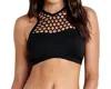Seafolly High Neck Bikini Top In Sea Black In Black