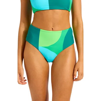 Seafolly High Waist Bikini Bottoms In Green