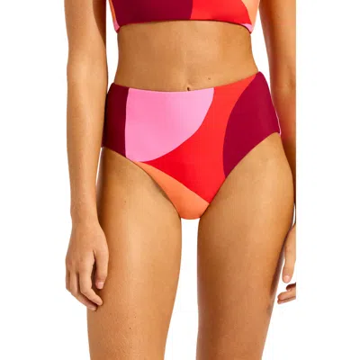 Seafolly High Waist Bikini Bottoms In Multi