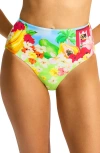Seafolly High Waist Bikini Bottoms In Turquoise