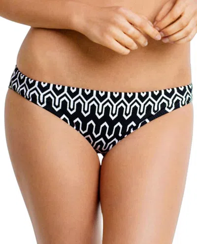 Seafolly Hipster Bikini Bottom In Sea Black White In Multi