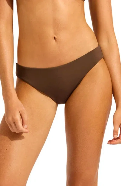 Seafolly Hipster Bikini Bottoms In Brown