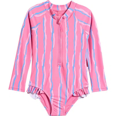 Seafolly Kids' Aruba Long Sleeve One-piece Swimsuit In Multi