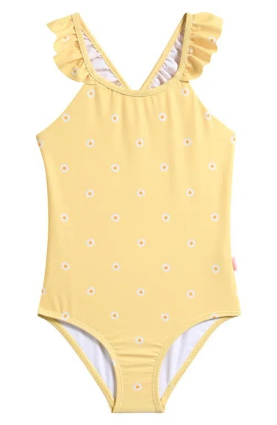 Seafolly Kids' Daisy Chain One-piece Swimsuit In Yellow