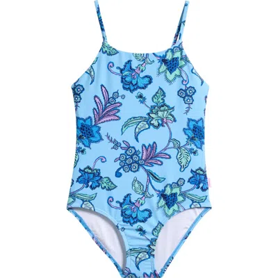 Seafolly Kids' Summer Chintz One-piece Swimsuit In Blue
