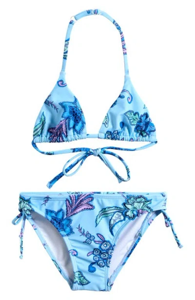 Seafolly Kids' Summer Chintz Two-piece Swimsuit In Blue