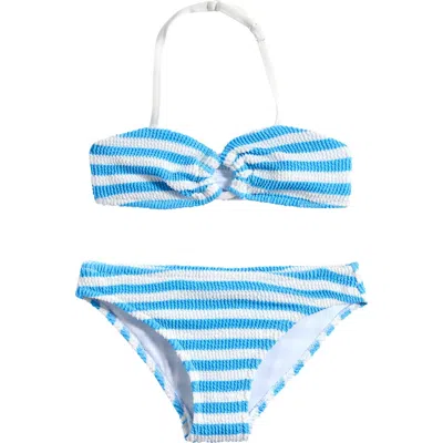 Seafolly Kids' Textured Stripe Two-piece Swimsuit In Multi