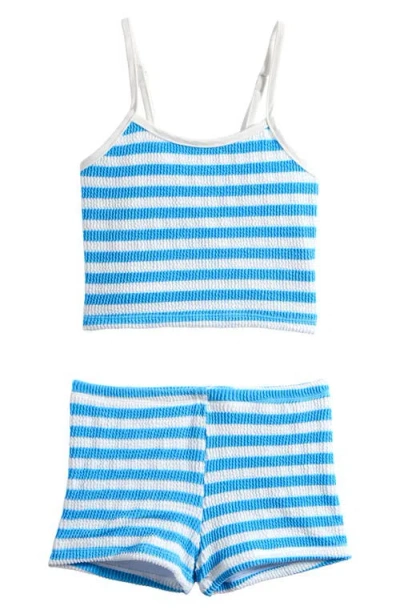 Seafolly Kids' Textured Two-piece Swimsuit In Blue