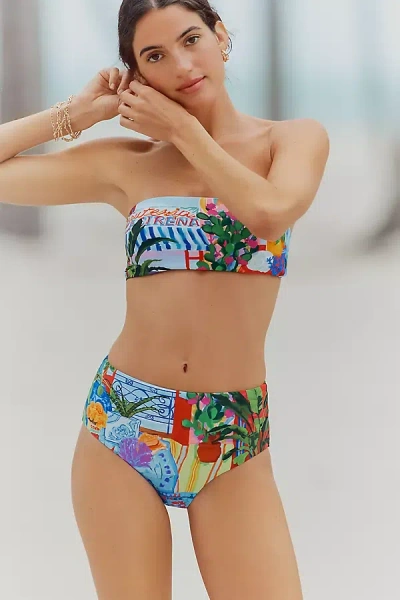 Seafolly La Boca High-rise Bikini Bottoms In Blue