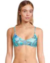 Seafolly La Mer Bikini Top Women's Aquatic Blue Bralette Swimwear Red316 In Blue