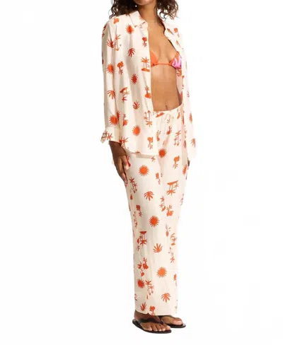 Seafolly La Palma Silk Pant In Tamarillo In Multi