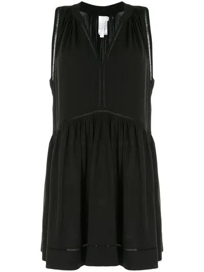 Seafolly Beach Basics Ladder Detail Mini Dress In Black
