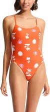 Seafolly Lapalma Scoop Neck One Piece Swimsuit In Tamarillo In Multi