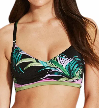Seafolly Las Palmas Dd-cup Bralette In Black In Multi