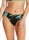 Seafolly Las Palmas Ruched Retro Bottom In Black In Multi