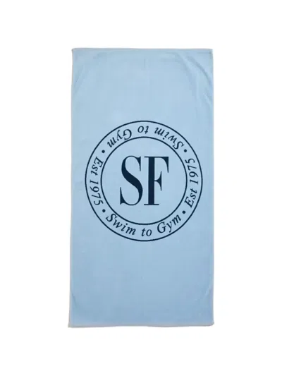 Seafolly Logo-print Beach Towel In Blue