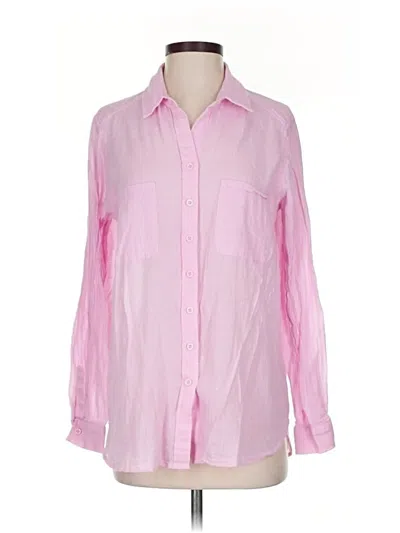 Pre-owned Seafolly Long Sleeve Button Down Shirt In Pink