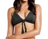 Seafolly Loop Front Bralette Bikini Top In Sea Black In Multi