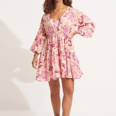 Seafolly Ls Short Dress In Pink Floral