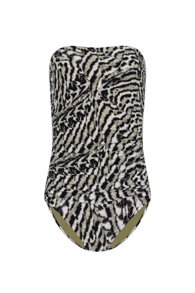 Seafolly Mandalay Dd Bandeau Maillot Olive Oil | Trendy One Piece Swimsuit | Side Boning, Power Mesh Bust Sup