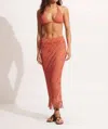 Seafolly Marrakesh Tassel Cover-up Midi Skirt In Brown