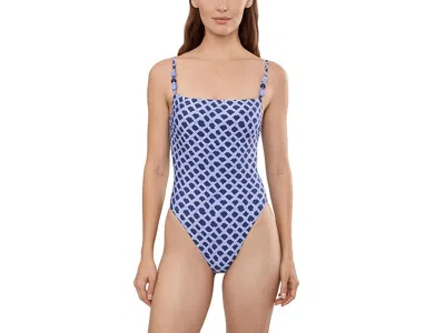 Seafolly Marseille Square Neck One-piece Women's Swimsuits One Piece Blue Indigo: Aus 12 (us Women's 8)