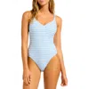 Seafolly Mesh Effect One-piece Swimsuit In Blue