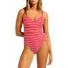 Seafolly Mesh Effect One-piece Swimsuit In Pink