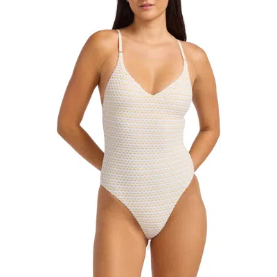 Seafolly Mesh Effect One-piece Swimsuit In Neutral