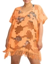 Seafolly Mesh Kaftan Cover-up In Melon