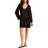 Seafolly Mesh Long Sleeve Cover-up Dress In Black