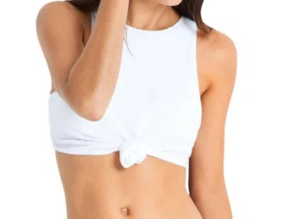 Seafolly Mesh Tie Front Crop Top In White