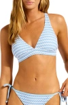 Seafolly Milti Fit Triangle Bikini Top In Blue