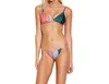Seafolly Modern Art Fixed Tri Bra Bikini Top In Dalia In Multi