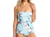 Seafolly Modern Love Dd Bandeau Singlet Tankini Top In Iceberg In Blue