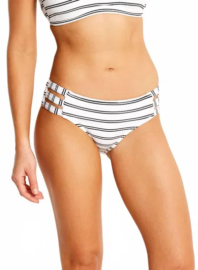 Seafolly Multi Strap Hipster Bikini Bottom In Inka Stripe In White