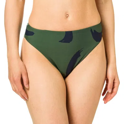 Seafolly New Wave High Rise Bottom In Ivy In Green