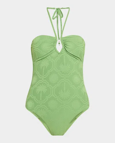 Seafolly Oasis Diamond Wire One-piece Swimsuit In Sage