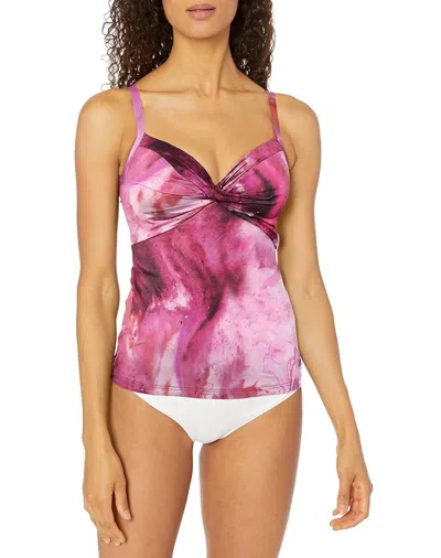 Seafolly Ocean Ombre Dd Tankini In Sangria In Yellow