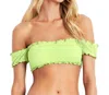 Seafolly Off The Shoulder Bikini Top In Sea Neon Green In Multi