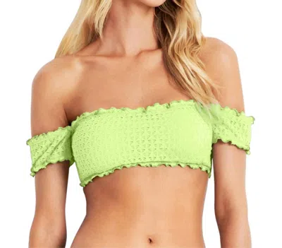 Seafolly Off The Shoulder Bikini Top In Sea Neon Green In Multi