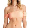 Seafolly Off The Shoulder Bikini Top In Sea Peach In Multi