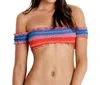 Seafolly Off The Shoulder Bikini Top In Sea Red In Multi