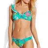 Seafolly Off The Shoulder Bikini Top In Water Garden Evergreen