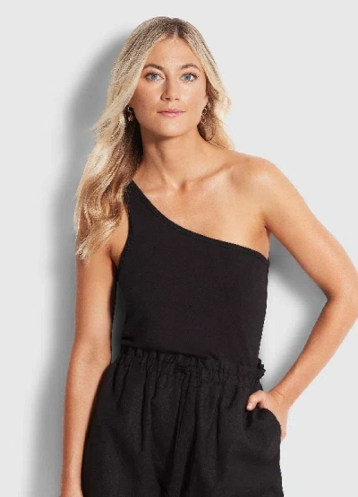 Seafolly One Shoulder Jersey Tank Black