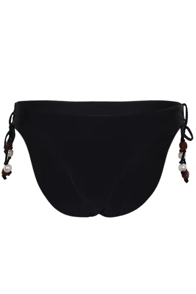 Seafolly Palermo Loop Tie Side Bikini Bottom Black Pearl