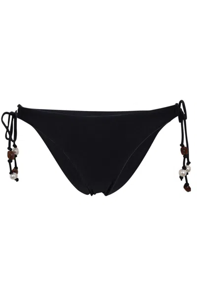Seafolly Palermo Loop Tie Side Rio Bikini Bottom Black Pearl