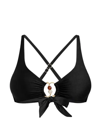 Seafolly Palermo Ring-detail Bikini Top In Black