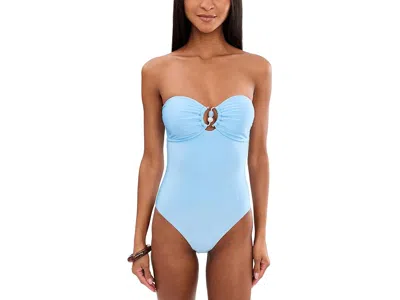 Seafolly Palermo Ring Front Bandeau One-piece In Blue