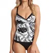 Seafolly Palm Beach Wrap Tankini Top In Black In Black